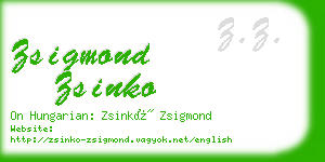 zsigmond zsinko business card